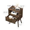 JOONEE Nightstand,Modern Bedside Table with Storage Drawer and Open Wood