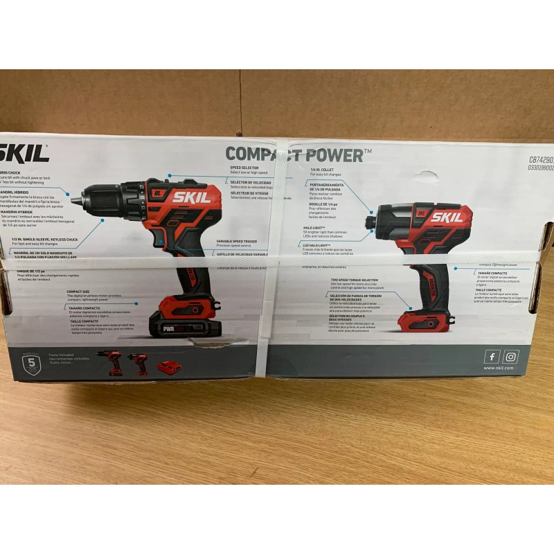 SKIL PWR CORE 2-Tool 12V Brushless Power Tool Combo Kit