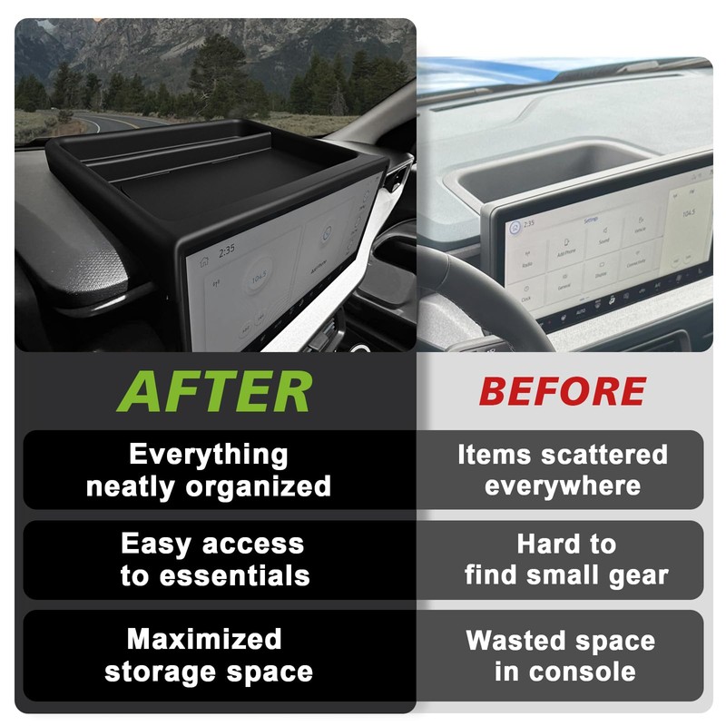 Muslogy Dashboard Storage Organizer Compatible with 2025 Ford Maverick Accessories