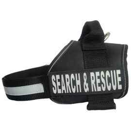 Search & Rescue Harness Vest Cool Comfort Nylon for dogs Small Medium Large Girth Purchase comes with 2 Reflective Search & Rescue removable patches. Please measure your dog before ordering.