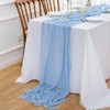 Aoksunova Muslin Wedding Table Runner, Light Blue, 4 m x