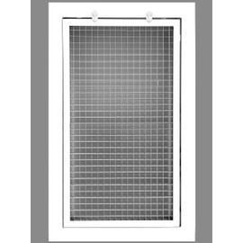 HVAC Premium 8'' x 16'' Cube Core Eggcrate Return Air Filter Grille for 1'' Filter - Aluminum - White [Outer Dimensions: 10.5'' x 18.5]