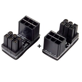 chenyang 2 Pack ATX 6Pin Male to Female 180 Degree Angled Power Connector Adapter for GPU Graphics Card