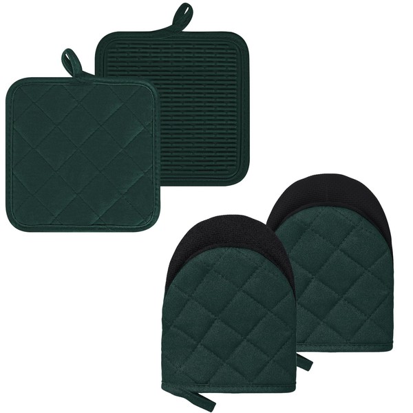 Oven Mitts and Pot Holders Set, Pack of 4, Heat