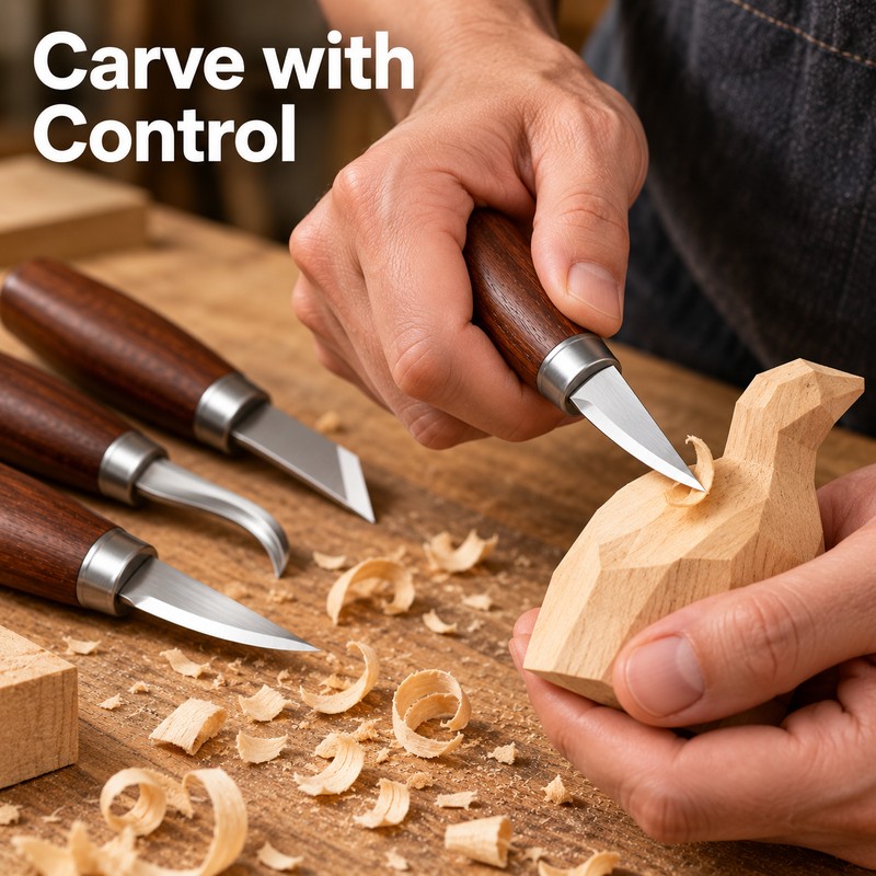 Wood Carving Tool Set for DIY Woodworking Projects – 4-Piece