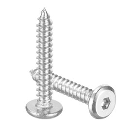 QUARKZMAN M3 x 20 mm (Pack of 25) Flat Round Head Allen Screws Stainless Steel Self-Tapping Full Thread Hexagon Socket Screws for Wooden Furniture