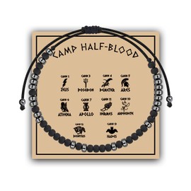 MAOFAED Camp Half-Blood Morse Code Bracelet for Woman Man, Morse Code Jewelry, Greek Mythology Gift