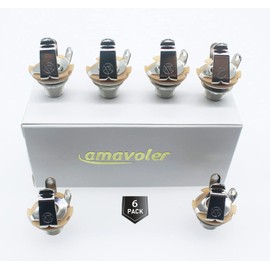 Amavoler 6.35mm/0.25 inch Long Mono Input Jack Socket for Electric Guitar Bass 6 pcs.