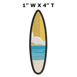 Surfing Surf Board Extreme Sports Beach Detailed Embroidered Premium Patch DIY Iron-on or Sew-on Decorative Badge Emblem Vacation Souvenir Travel Gear Clothes Appliques
