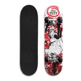 Rude Boyz Skateboard Complete 24 Inch Mini Cruiser with Aluminum Trucks for Kids, Boys, Girls, Youth, Beginners, All Levels