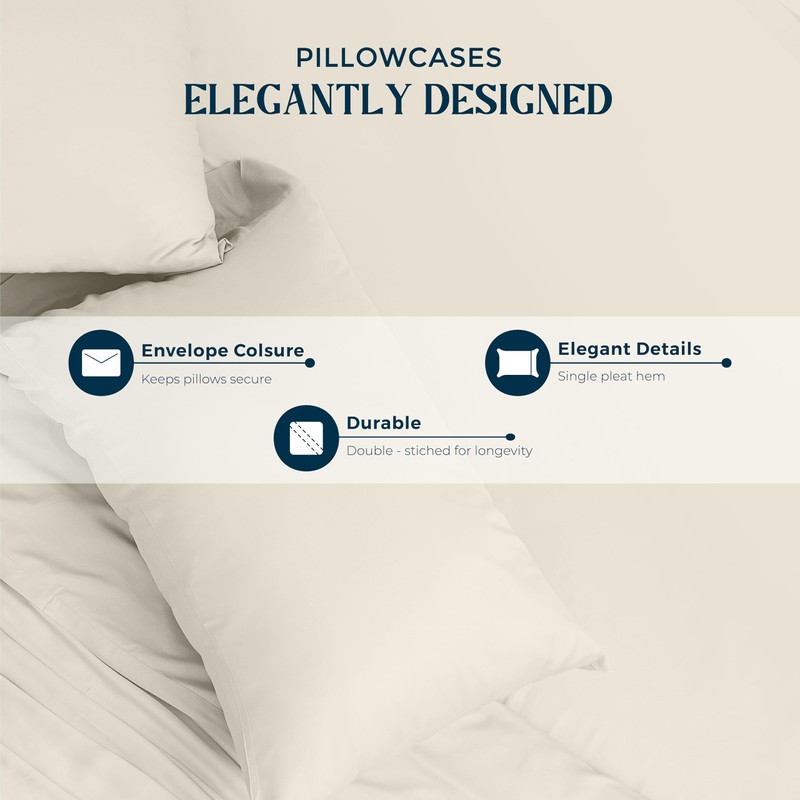 Mayfair Linen 100% Egyptian Cotton Sheets Queen Size - 1500