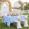 Poise3EHome Blue Checkered Square Tablecloth 50x50 Inch,Polyester SpillProof Blue and