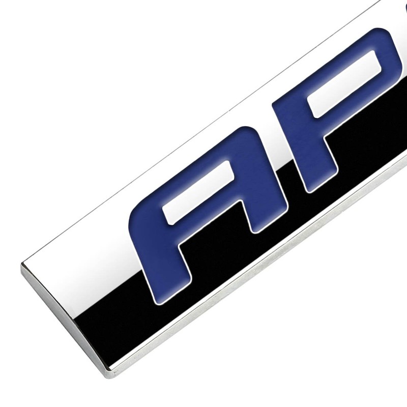 Chrome Finish Metal Emblem AP1 Badge (Blue Letter)