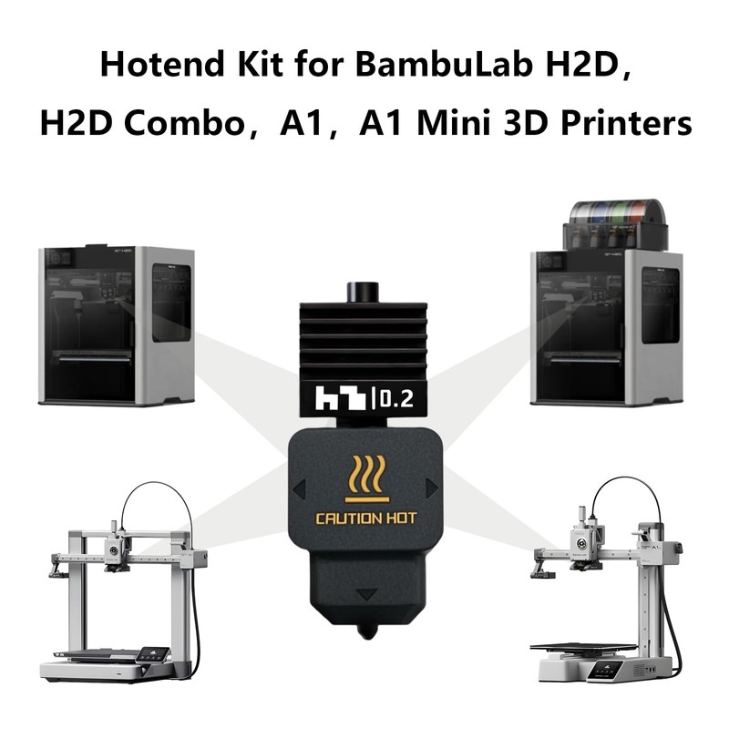 2 Pack 0.4MM Hotend für Bambu Lab H2D, Upgraded gehärtetem