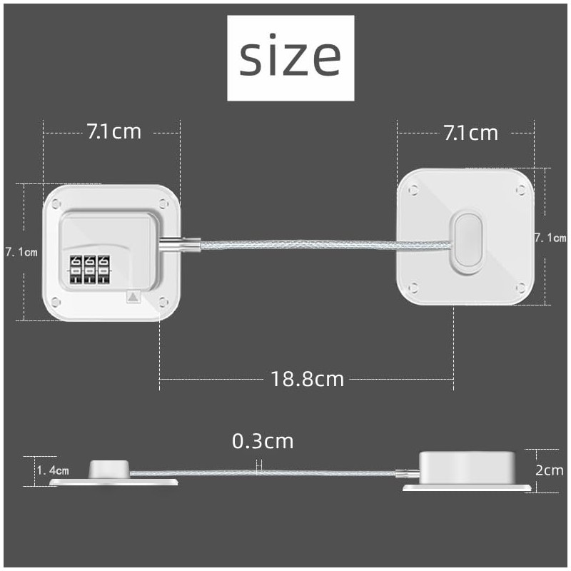 Pack of 2 Fridge Lock for Child Safety Fridge Lock