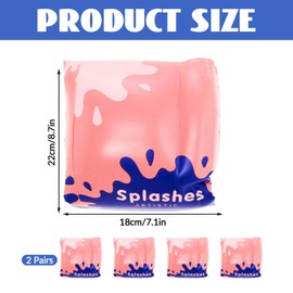 LUMOOM 2 Pairs Inflatable Armbands, Soft Swimming Bands for Toddlers, Swimming Arm Rings for Outdoor and Beach, Pool Swimming Aid, Swimming Accessories for Swimming Learning (Pink)