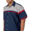 Red Kap Men's Standard Performance Tech Shirt, Navy/Red/Light Grey, Small