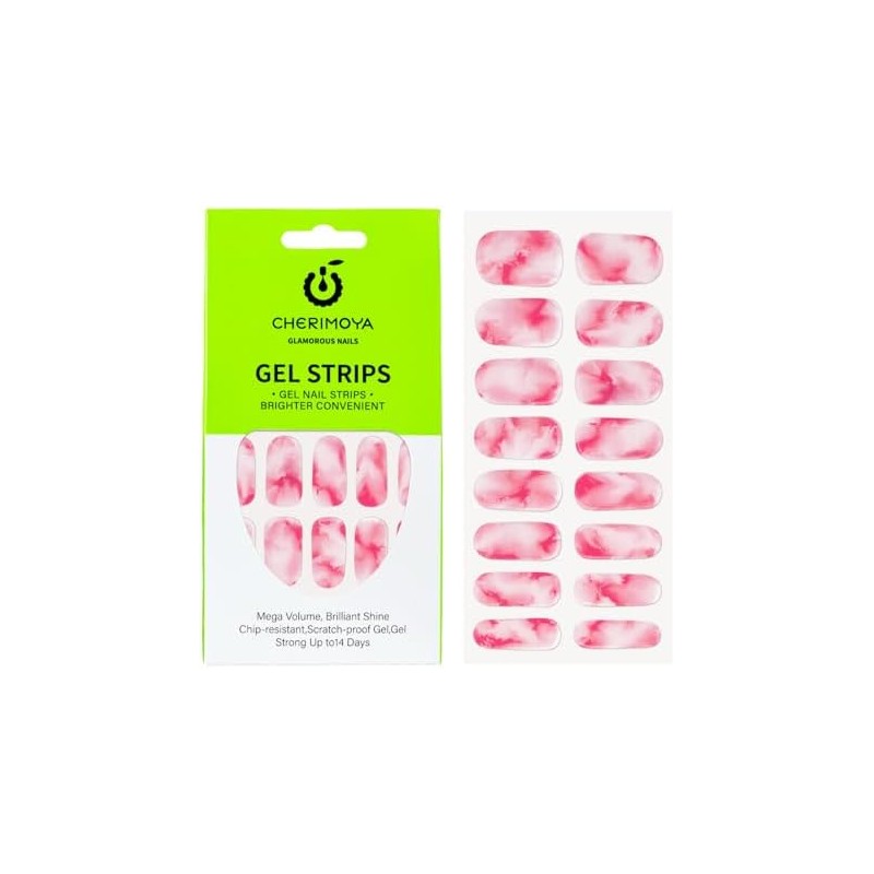 Cherimoya 14Pzs Tiras de Uñas de UV gel Semicuradas LED
