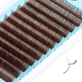 DF Light Brown Lash Extension Volume Eyelash Extensions 0.05 CC Curl 8-15mm Mixed Tray Individual Lash Extensions Classic Lash Extensions Soft Matte Black Single Lashes Professional Salon Use