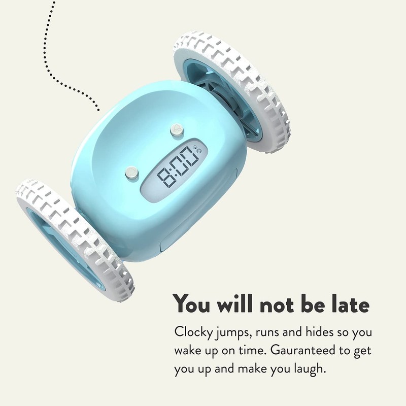 Clocky The Original Runaway Alarm Clock blue