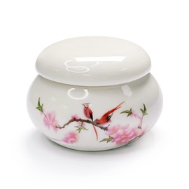 Porcelain Dappen Dish with Lid for Acrylic Liquid Powder Ceramic Cup Nail Liquid Bowl (YSHJB008) (White)