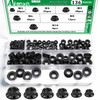Aienxn 136PCS 6 Metric Sizes Black Carbon Steel Hex Flange