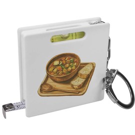 Azeeda 'Vegetable Stew with Sourdough Toast' Keyring Tape Measure/Spirit Level Tool (KM00042691)