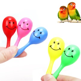 Bird Toy, Maracas, Small Birds, Parakeet, Bird Toy, Set of 5 Colors, Bird Goods, Bird Tent, Neon Maracas, Buddy Parakeet, Assorted, Set of 5, Maracas for Parakeets, Bird Supplies, 1.0 x 2.8 inches