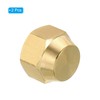PATIKIL 5/16" Brass Flange Cap, 7/16-20UNF Thread Female 2 Pieces
