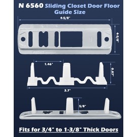 IWIWE N 6560 Sliding Closet Door Floor Guide Kit Compatible with Prime-Line N 6560 Stamped Steel Closet Door Guides for Floor Fits 3/4" to 1-3/8" Doors (White-4 Pack)