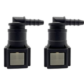 KRD PERFORMANCE 1/4 (6.3mm) SAE to 1/8 (3.2mm) 90 Degree Nylon Tubing Quick Release Connector, Pack of 2