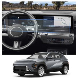 CDEFG 2PCS for 2024 2025 Hyundai Kona 12.3” Screen Protector for 2024 2025 Hyundai Kona SX2 Accessories Screen Protector Integrated Dual Center Touch Screen Digital Intrument Display