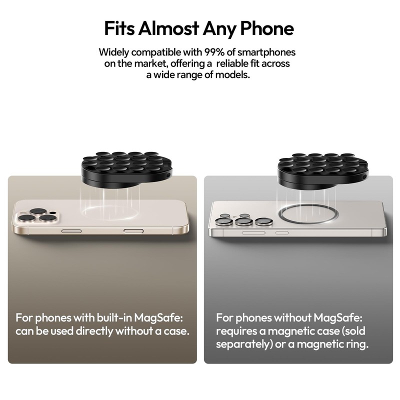 ULANZI MA39 Gym Magnetic Phone Holder, 360 Adjustable Silicone Suction