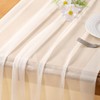 Socomi Cream White Gauze Table Runner Chiffon Like Wedding Table
