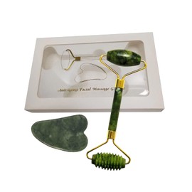 TeCnr Jade Roller Gua Sha Set,Jade Roller Facial Roller,Face Roller Massager, Face Massager Roller, Skin Care Tools.