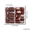 48Pcs Brown Press on Nails Short Square Fake Nails with