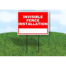 Invisible Fence Installation Write On Me Red 18x24 in Double Sided Yard Road Sign w/Stand