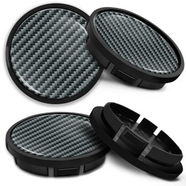 Skino Eu Compatible with Hub Caps VW 66 mm 5G0601171XQI Wheel Hub Cover for Alloy Wheels Wheel Centre Cap Hub Caps Black Carbon CR 12