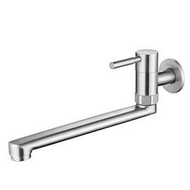 bath&bath b271 Stainless Steel Single Lever Wall Mounted Faucet Horizontal Faucet Kitchen Hand Wash Bathroom Faucet No Corrosion