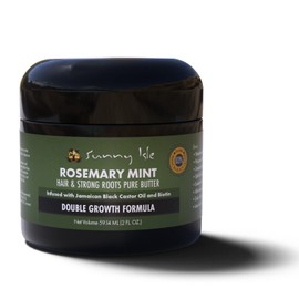 Sunny Isle Rosemary Mint Butter for Strong Hair and Strong Hair Roots 2 oz Infused with Biotin and Jamaican Black Castor Oil to Strengthen and Nourish Hair Follicles