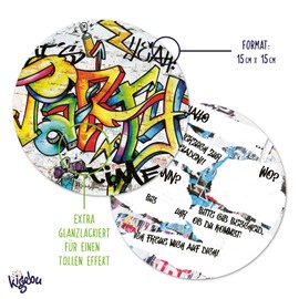 12 invitation cards for birthdays and parties, the graffiti cards are the perfect invitations for boys and girls for children's birthday parties and other celebrations (without envelope)