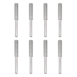 Sharp Pebble 8-Piece Chainsaw & Lawnmower Sharpener Bit Set – 7/32" (5.5mm) Diamond Sharpening Stones - Durable Grinding Bits for Chainsaw Blade, Lawn Mower Blade & Garden Tool Sharpening