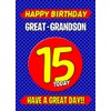 Great Grandson 15th Birthday Card