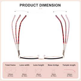 SKYWAY Fashion Blue Light Blocking Glasses,Computer/Reading/Gaming/TV/Phones Glasses for Women Aureate Ebony Ruby