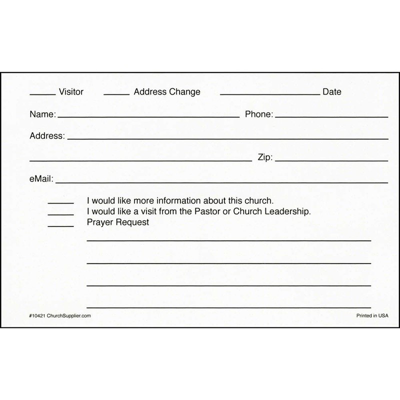 Welcome to our Church Visitor Information Pew Cards (Pack of