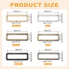 sourcing map 8pcs Metal Flat Rectangle Ring, 50mm(2inch) Metal Rectangular