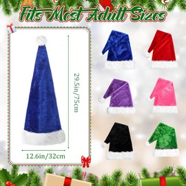 Extra Long Santa Claus Hat for Adults,75cm Large Royal Blue Christmas Hat Xmas Caps,Velvet Christmas Hat Santa Claus Costume Father Xmas Fancy Dress Accessory Props For Christmas Party Funny Xmas Gift