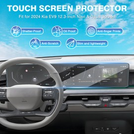 Karltys Screen Protector for Kia EV9 2024 2025 12.3-Inch Touchscreen & Instrument Cluster Screen, Nano Screen Protector for 2024 Kia EV9 Accessories, Car Radio Screen Cover Anti Fingerprint