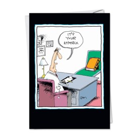 NobleWorks - Funny Get Well Greeting Card with 5 x 7 Inch Envelope (1 Card) Your Appendix 4257