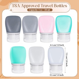 WXOIEOD 1oz Travel Bottles, 4 Pack Silicone Travel Size Bottles Leak Proof TSA Approved Mini Squeeze Containers for Toiletries Lotion Shampoo and Conditioner Liquid Salad Dressing to go Condiment